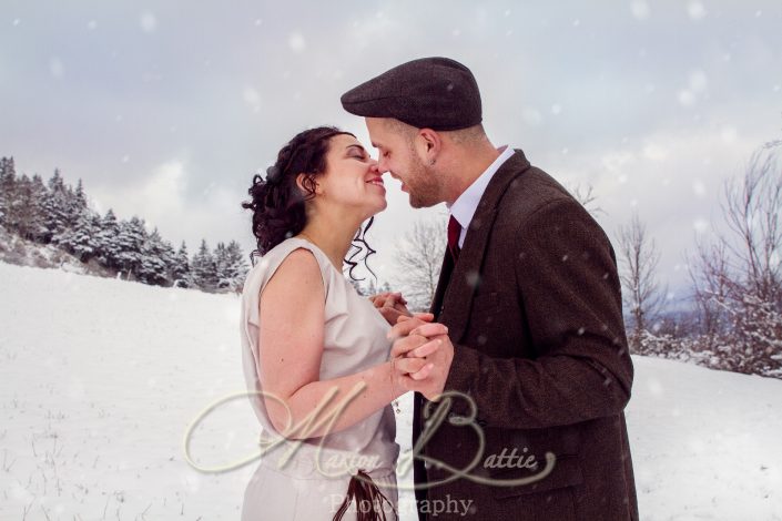 Mariage, séance couple, hiver, Lantriac, Haute-Loire, Auvergne, France