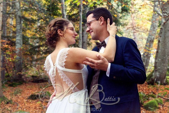 Mariage, couple, forêt, nature Le Chambon-sur-Lignon, Beaux, Haute-Loire, Auvergne