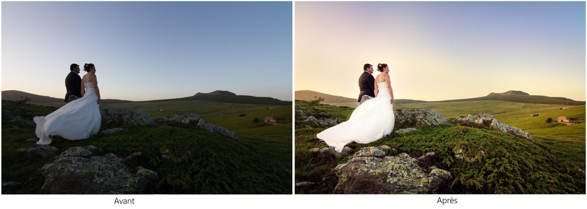 Mariage, Mariage Haute-Loire, Séance couple, nature, coucher de soleil, Grazac, Mont Mezenc, Les Estables