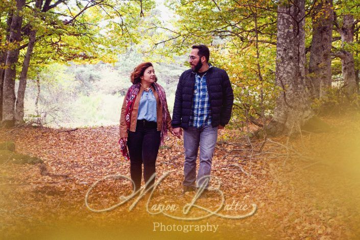 Noces de coton, mariage, anniversaire de mariage, automne, séance couple, couple, lac, Haute-Loire, Saint-Front