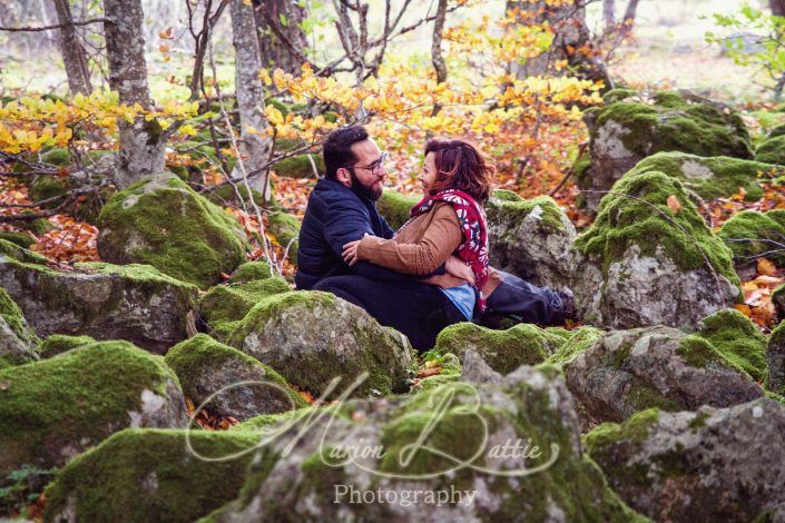 Noces de coton, mariage, anniversaire de mariage, automne, séance couple, couple, lac, Haute-Loire, Saint-Front